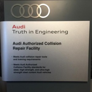 audi authorized collision repair facility certificate