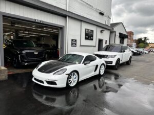 repaired Porsche at collision center