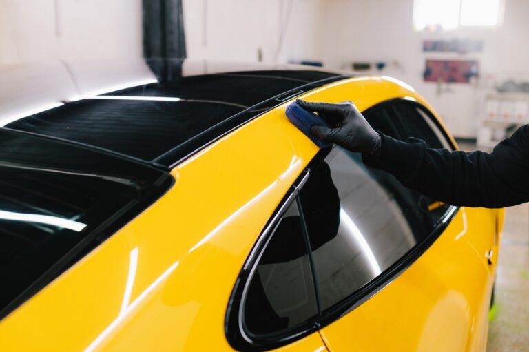 ceramic pro coating on a yellow luxury vehicle
