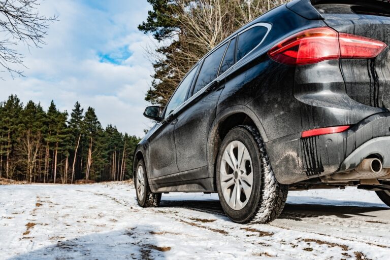 road salt on black suv vehicle